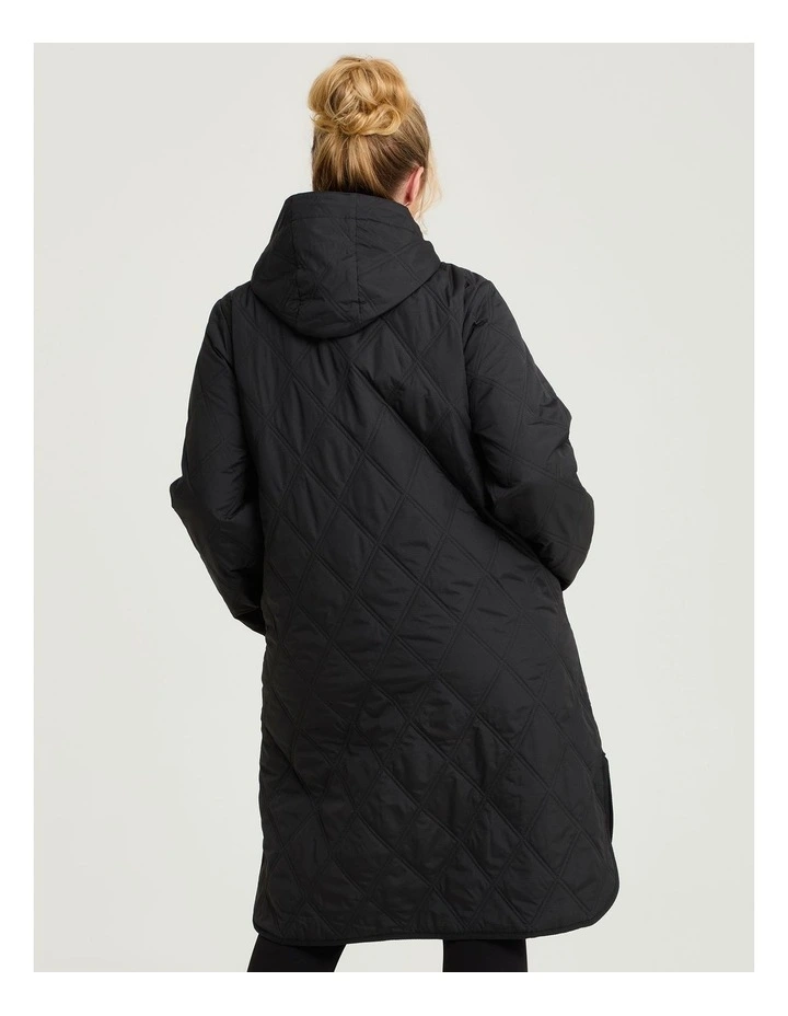 Hooded Quilted Puffer Jacket Black image 3