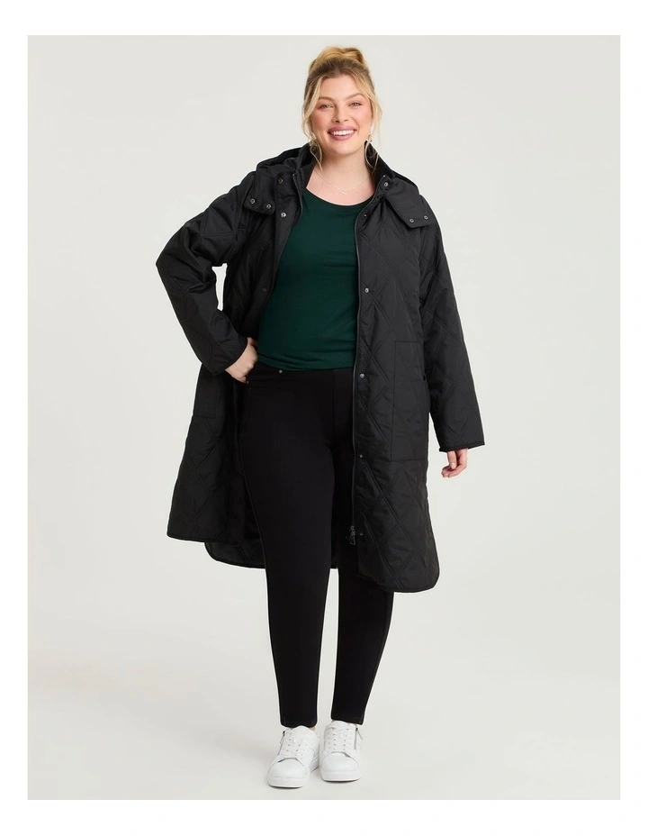 Hooded Quilted Puffer Jacket Black image 6