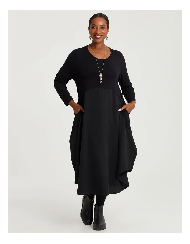 Natural Sadie Spliced Dress Black image 1