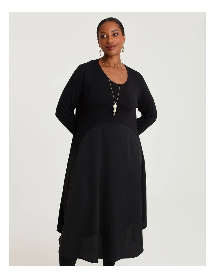 Natural Sadie Spliced Dress Black image 3