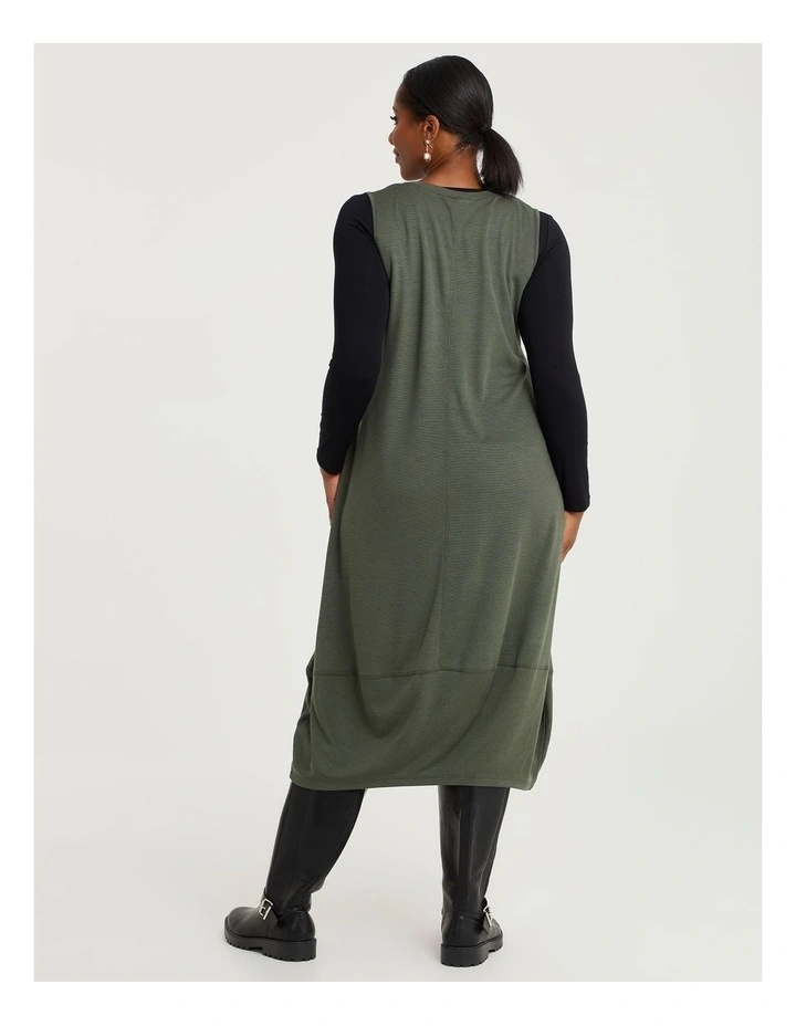 Natural Halo Ponte Dress in Ivy Green image 2