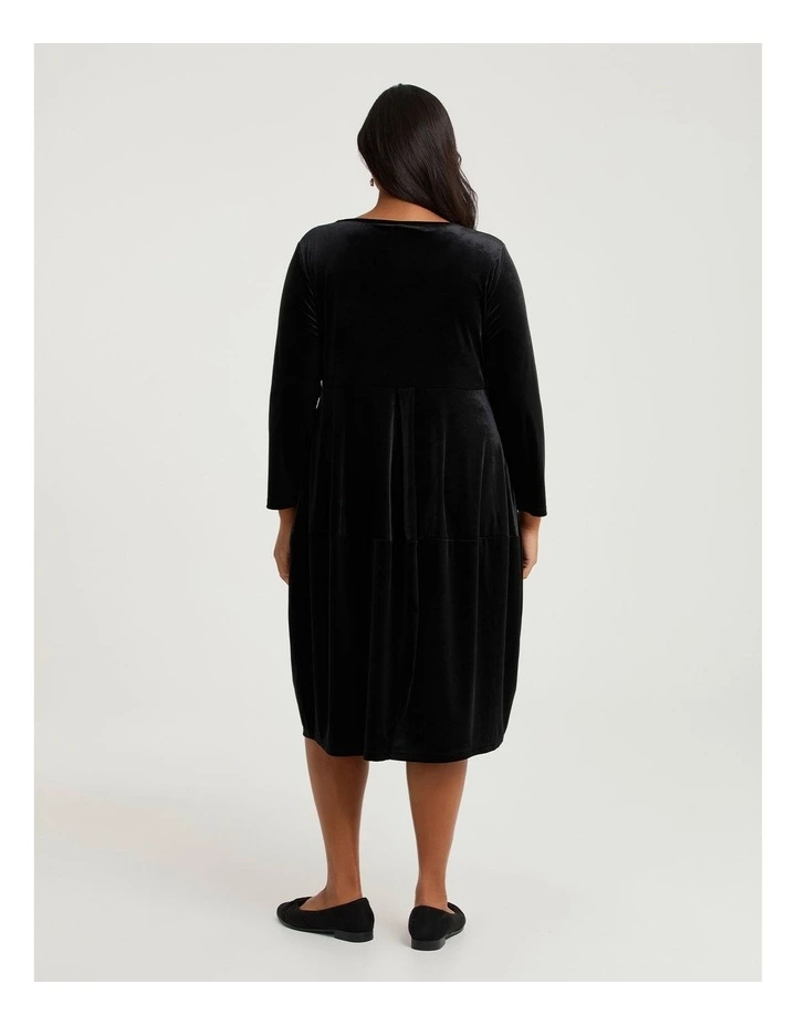 Tulip Empire Velour Dress Black image 2