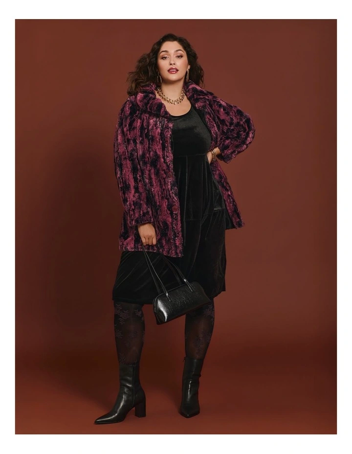 Tulip Empire Velour Dress Black image 5