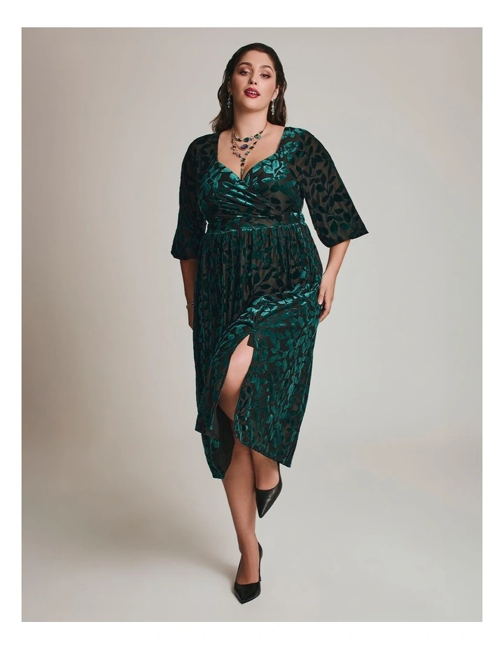 Vivi Burnout Velvet Evening Dress in Multi image 4