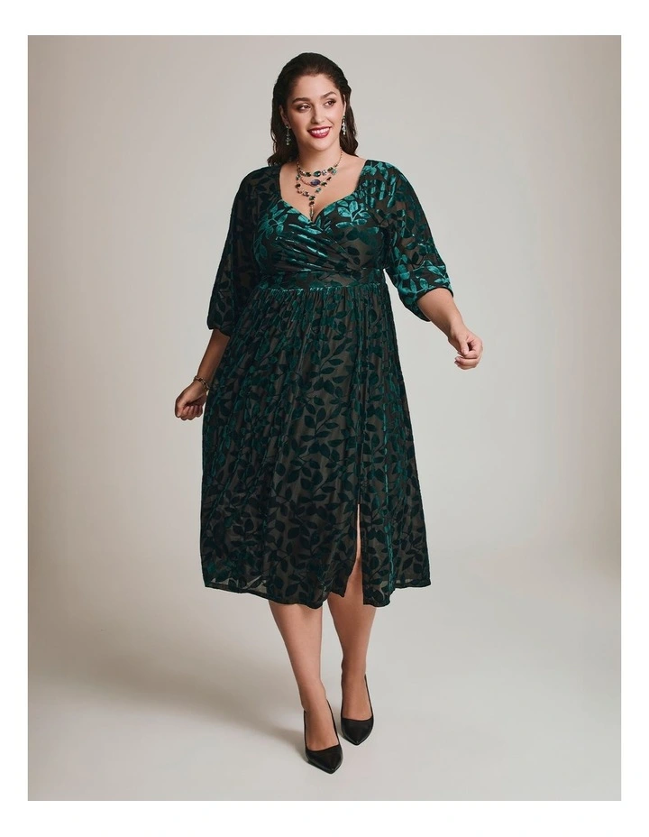 Vivi Burnout Velvet Evening Dress in Multi image 5