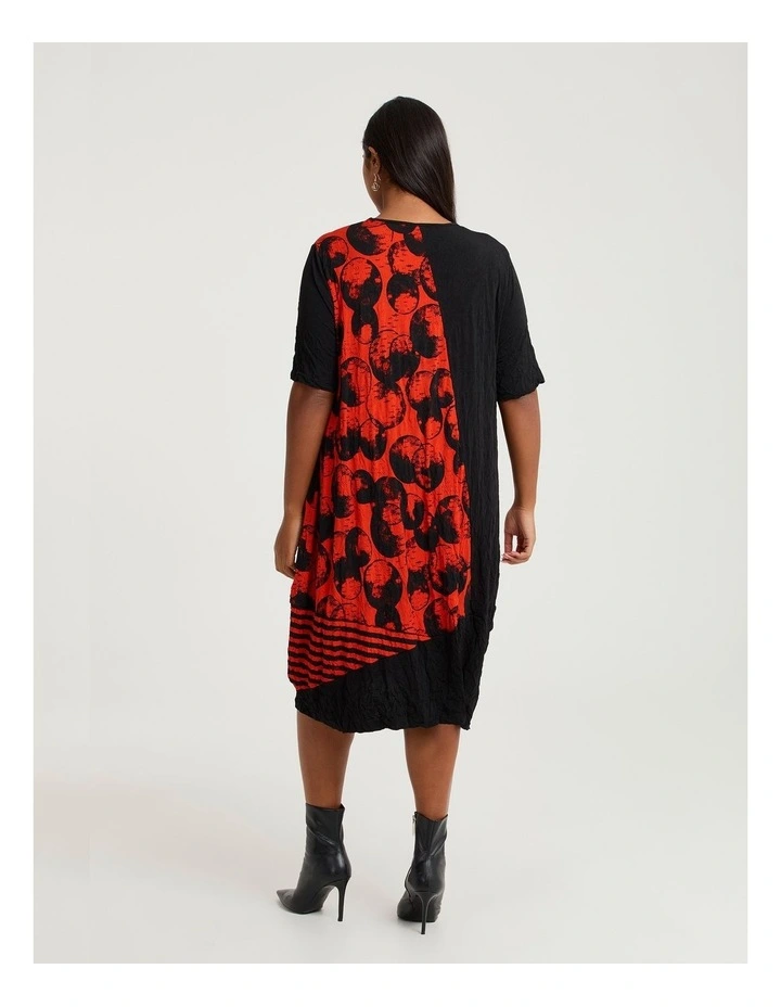 Spliced Luna Dress Sunset Orange/black image 2