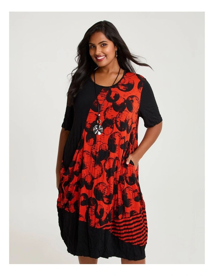 Spliced Luna Dress Sunset Orange/black image 3