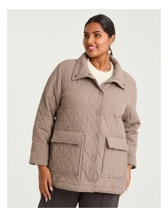 Quilted Puffer Jacket Mocha