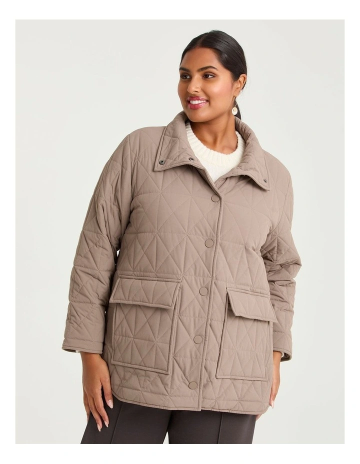 Quilted Puffer Jacket Mocha image 1