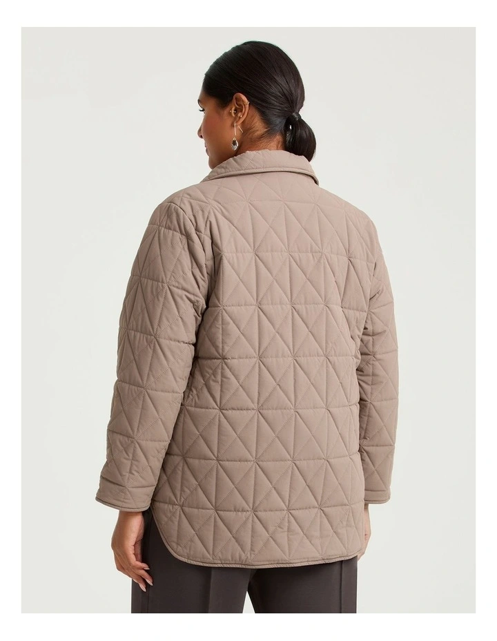 Quilted Puffer Jacket Mocha image 2