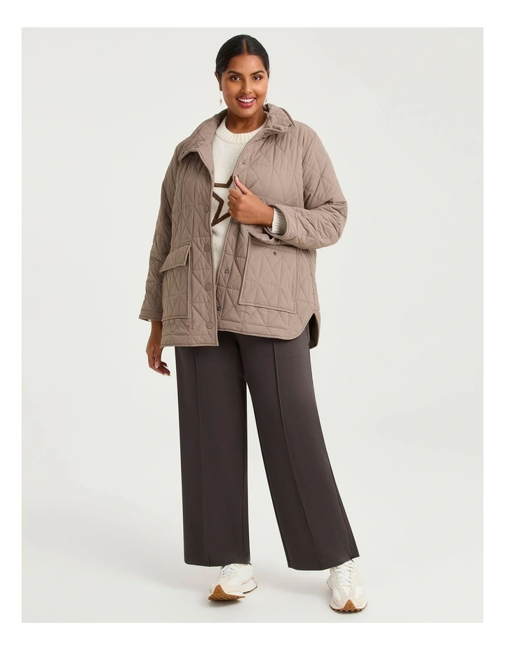 Quilted Puffer Jacket Mocha image 3