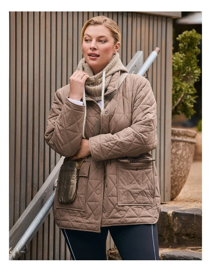 Quilted Puffer Jacket Mocha image 4