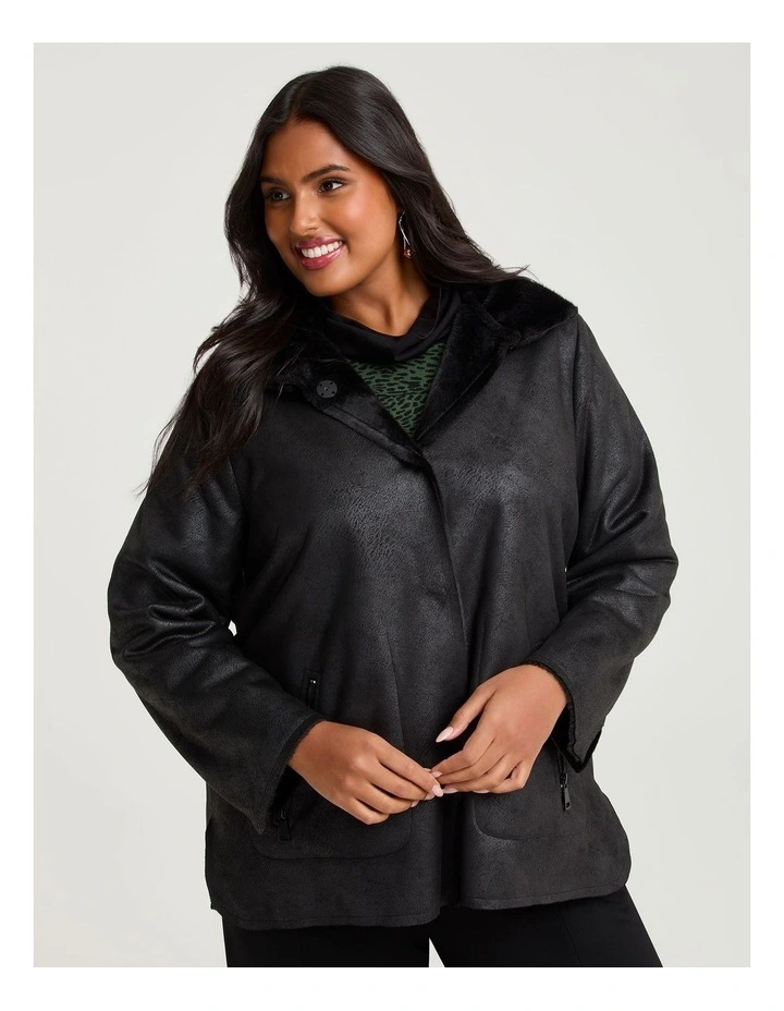 Reversible Faux Fur Shearling Jacket image 3