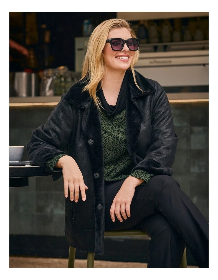 Reversible Faux Fur Shearling Jacket image 5