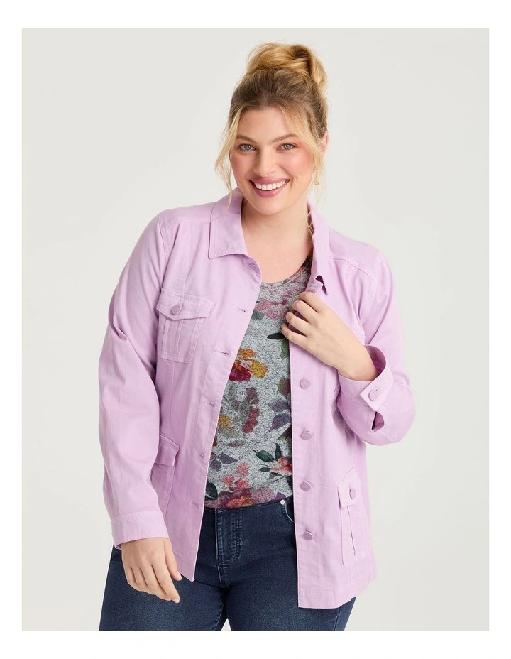 Lyocell Blend Casual Jacket Pink Lavender image 1