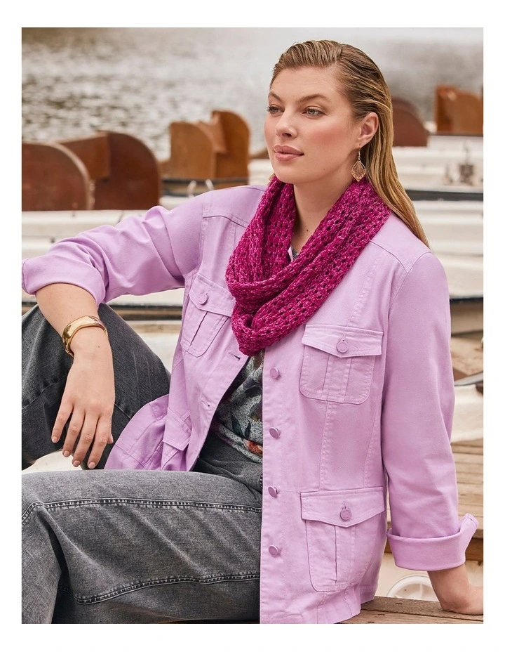 Lyocell Blend Casual Jacket Pink Lavender image 4
