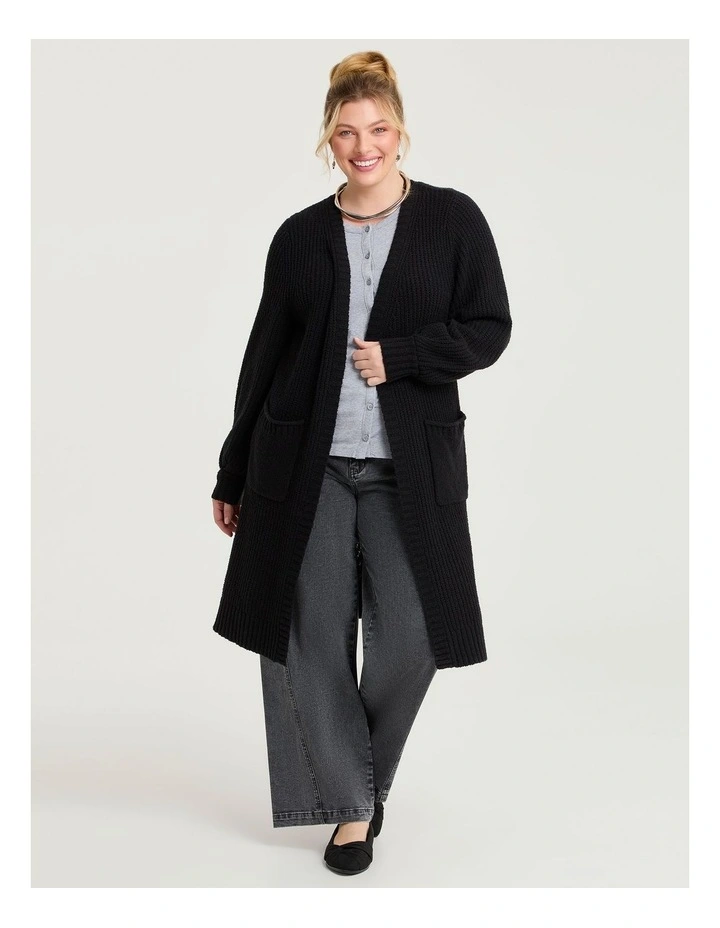 Curved Seam Wide Leg Jean in Grey image 3
