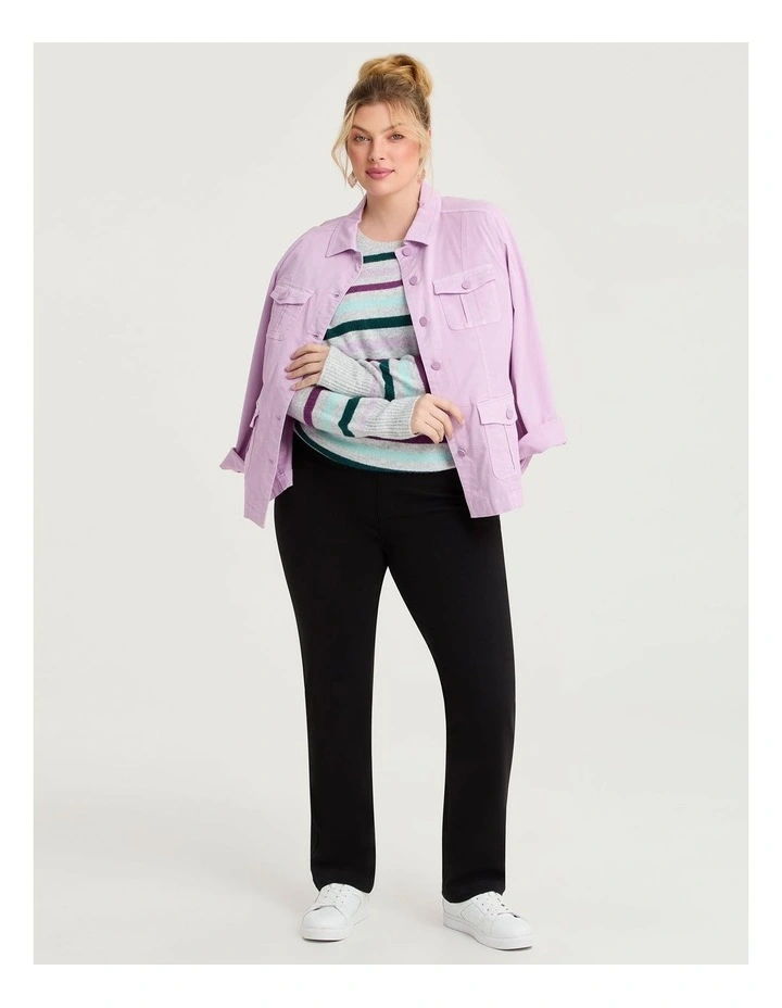 Crew Neck Jumper in Multi Stripe image 4
