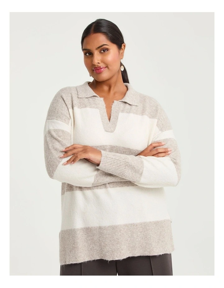 Stripe Polo Jumper Stripe image 1