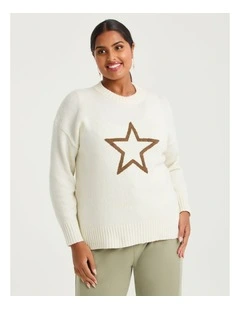 Boucle Star Jumper Cream