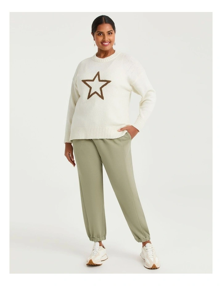 Boucle Star Jumper Cream image 3