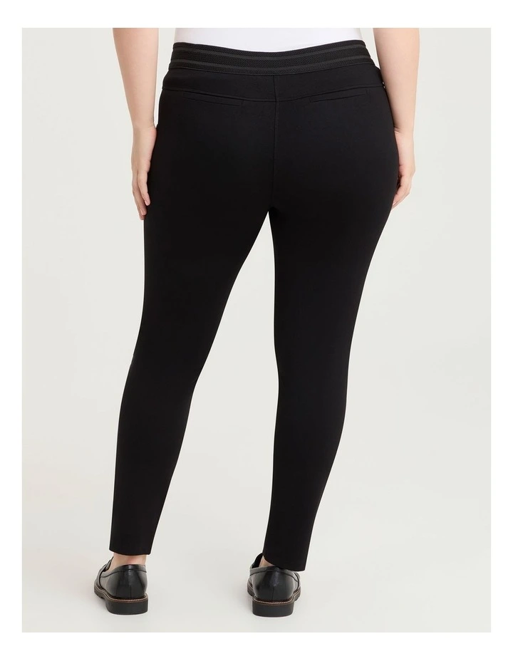 Ponte Zip Pocket Legging in Black image 2