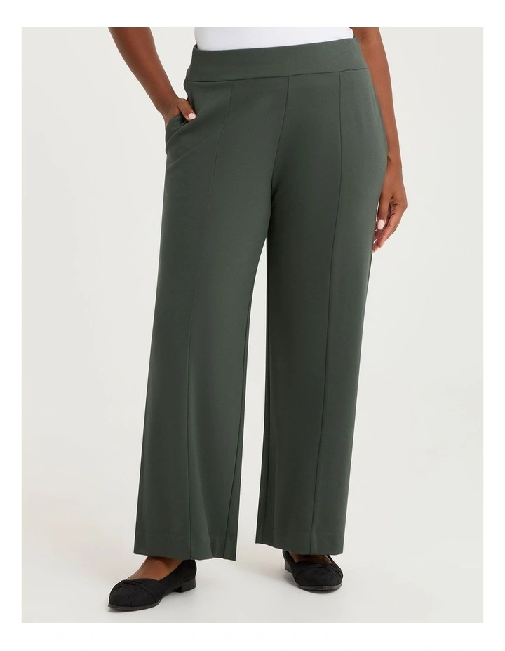 Ponte Harper Wide Leg Pant in Dark Ivy image 1