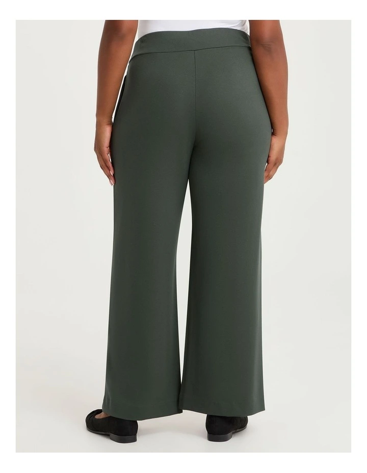 Ponte Harper Wide Leg Pant in Dark Ivy image 2