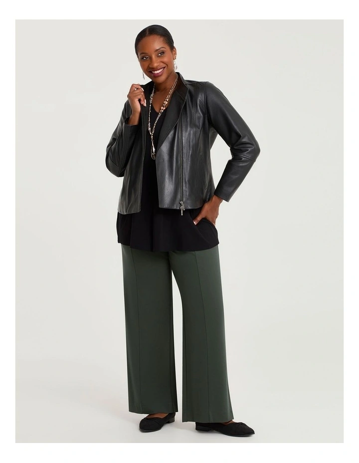 Ponte Harper Wide Leg Pant in Dark Ivy image 3