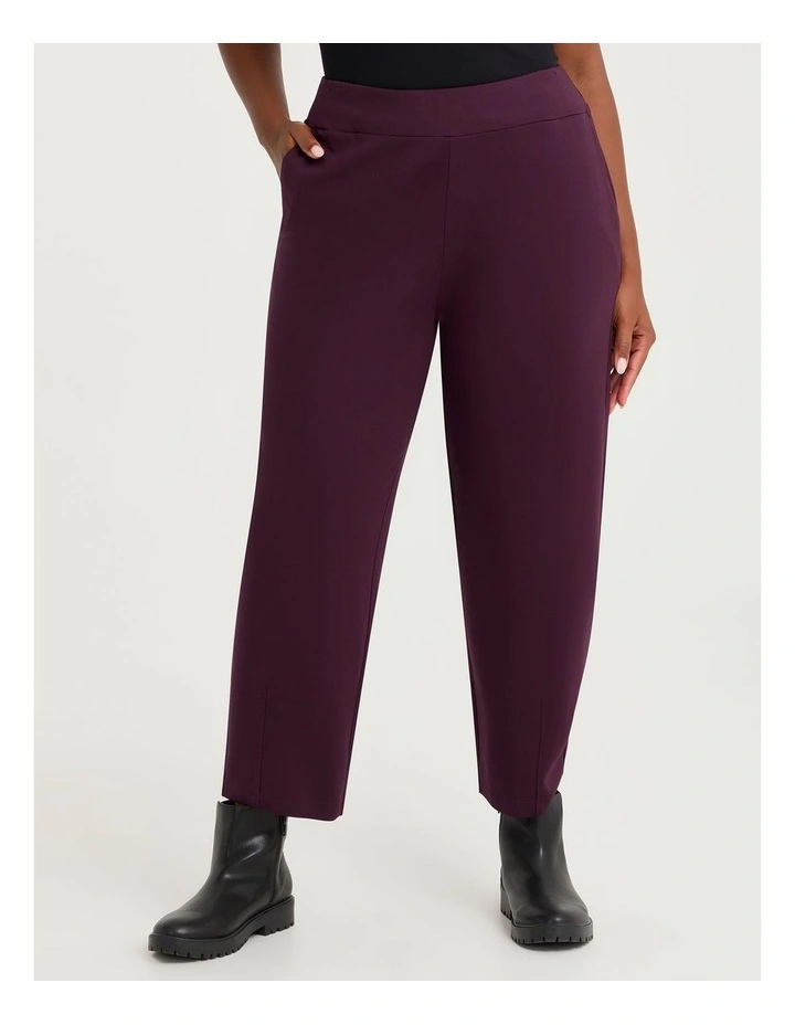 Lantern Bamboo Ponte Pant in Burgundy image 1