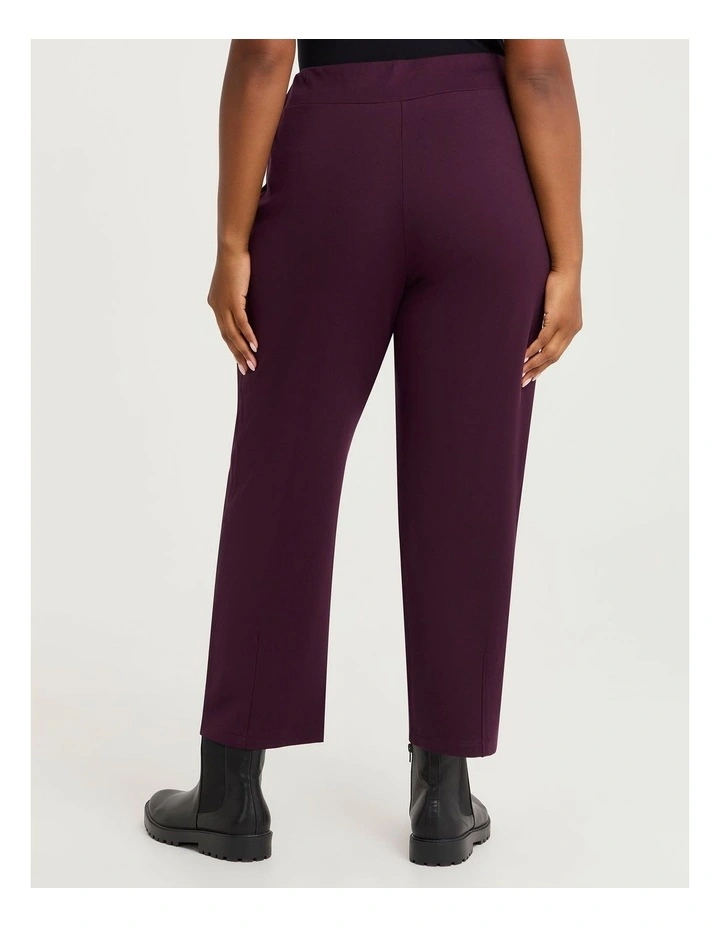 Lantern Bamboo Ponte Pant in Burgundy image 2