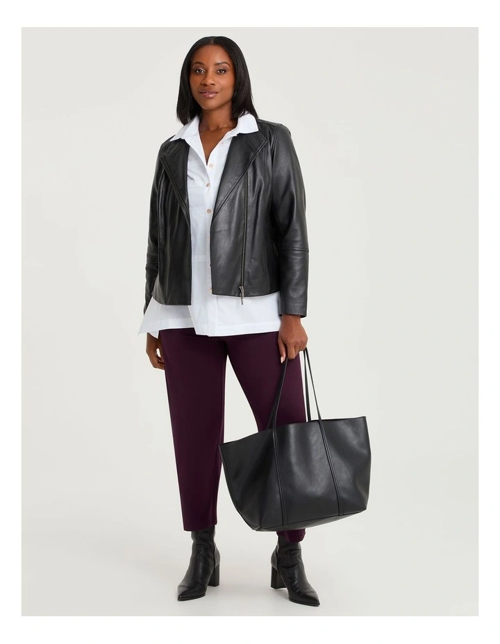 Lantern Bamboo Ponte Pant in Burgundy image 3