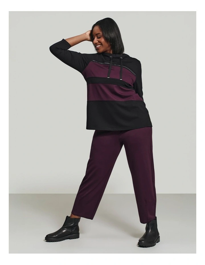 Lantern Bamboo Ponte Pant in Burgundy image 4