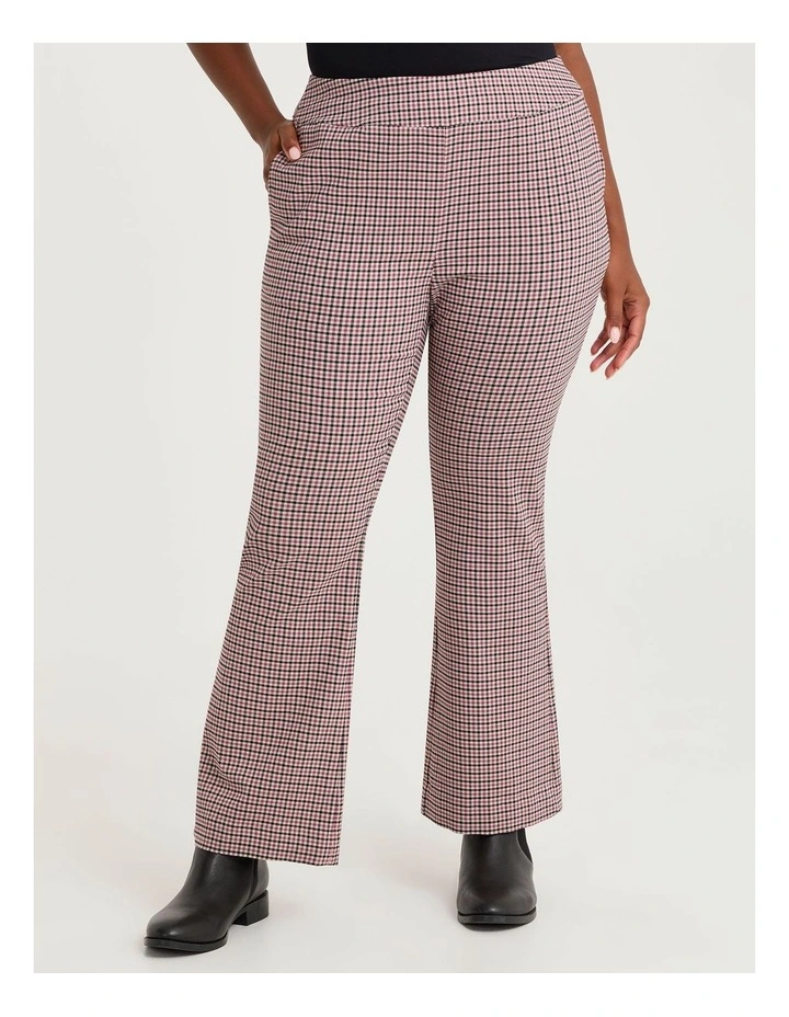 Check Bootleg Natural Pant in Check image 1