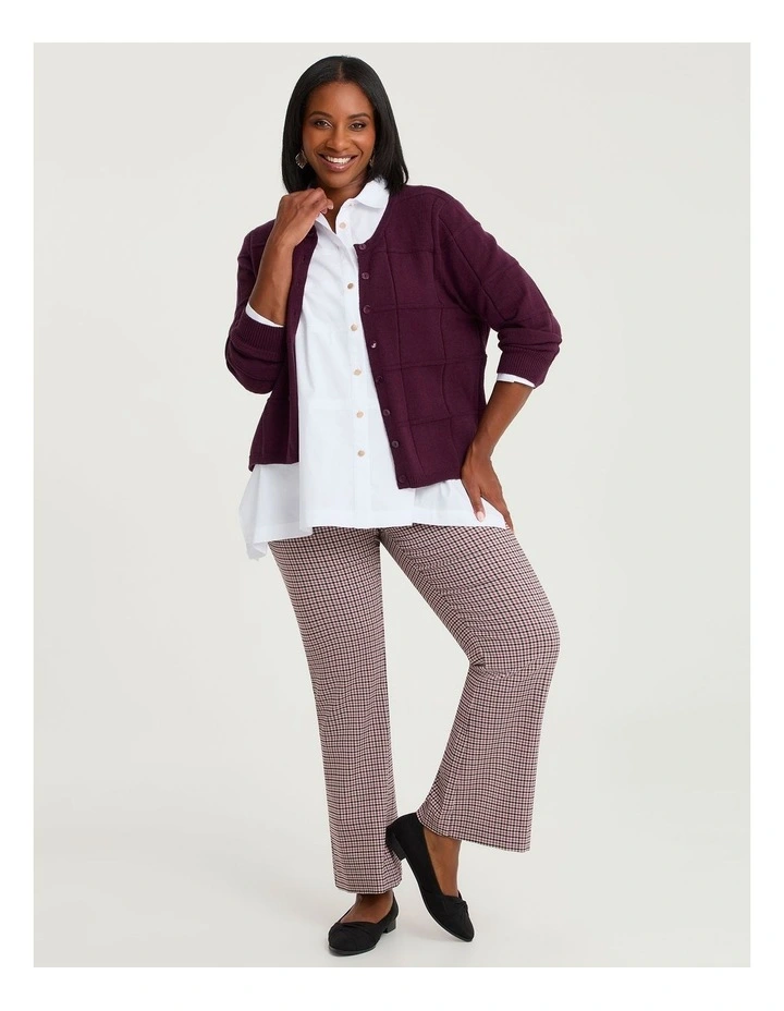 Check Bootleg Natural Pant in Check image 3