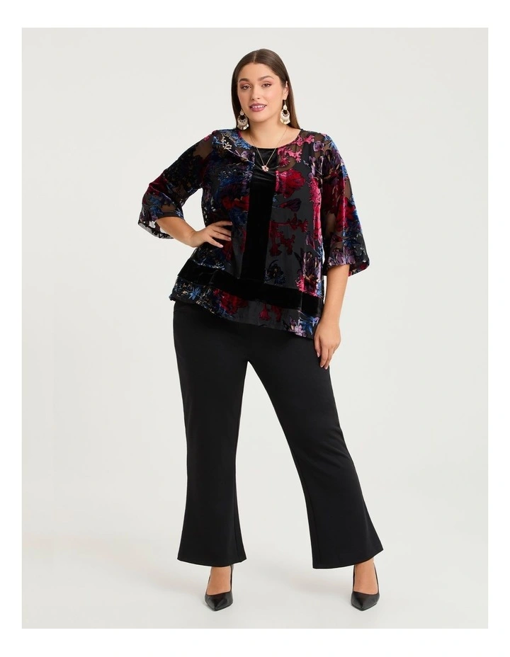 Kara Jacquard Bootleg Pant Black image 3