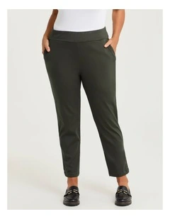 Medina Slim Leg Natural Pant in Dark Ivy