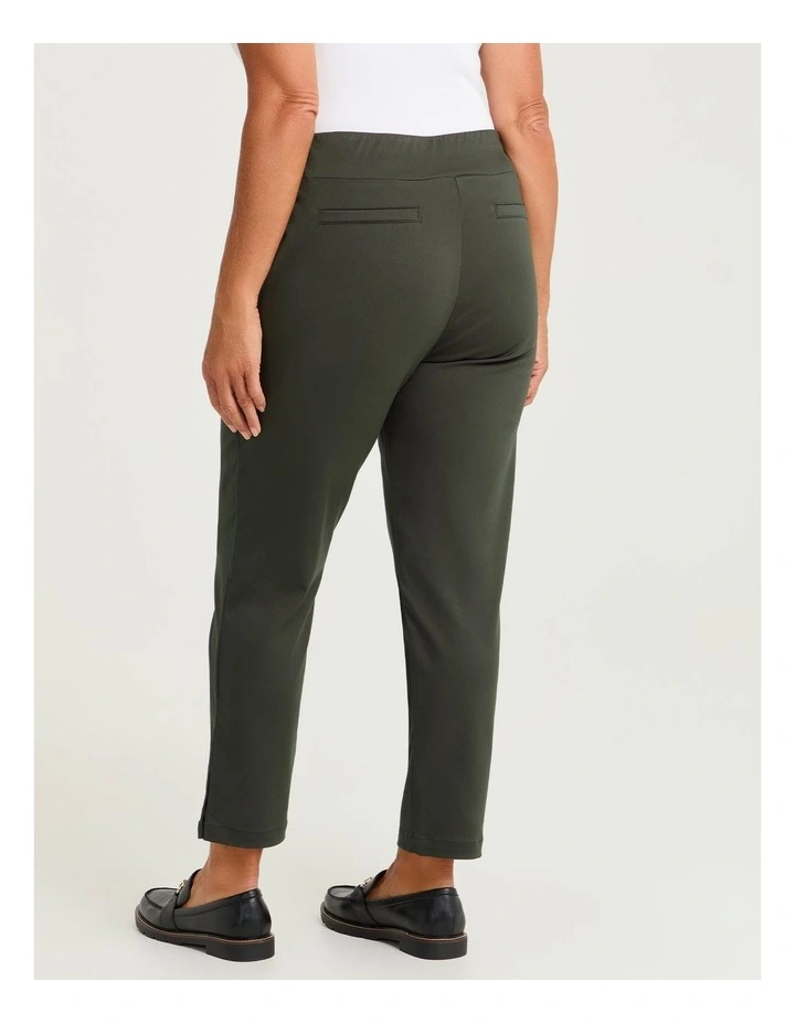 Medina Slim Leg Natural Pant in Dark Ivy image 2