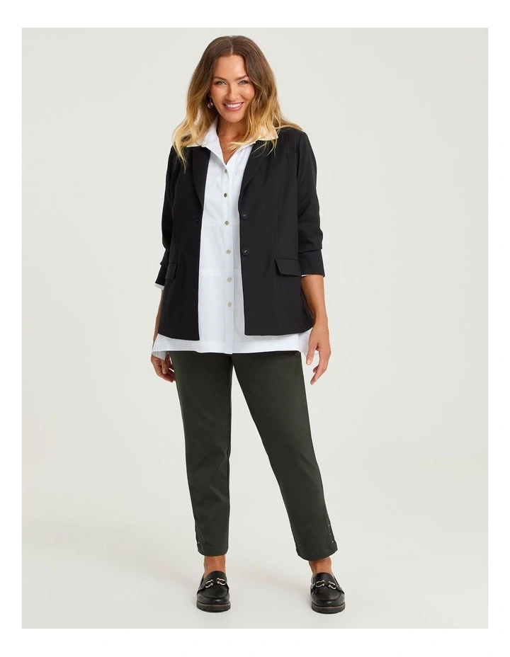 Medina Slim Leg Natural Pant in Dark Ivy image 4