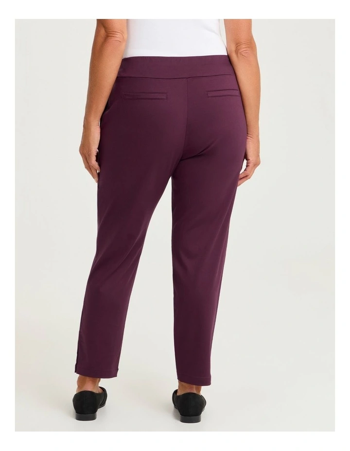 Medina Slim Leg Natural Pant in Burgundy image 2