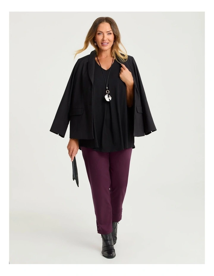 Medina Slim Leg Natural Pant in Burgundy image 3