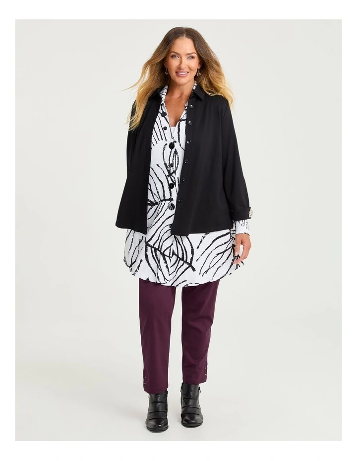 Medina Slim Leg Natural Pant in Burgundy image 4