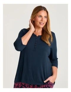 Bamboo Twilight Pyjama Top Carbon Blue