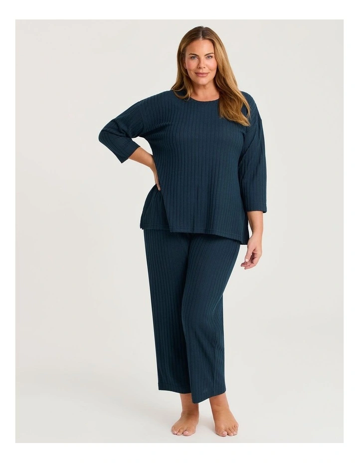 Cosy Rib Lounge Top in Blue Shadow image 3