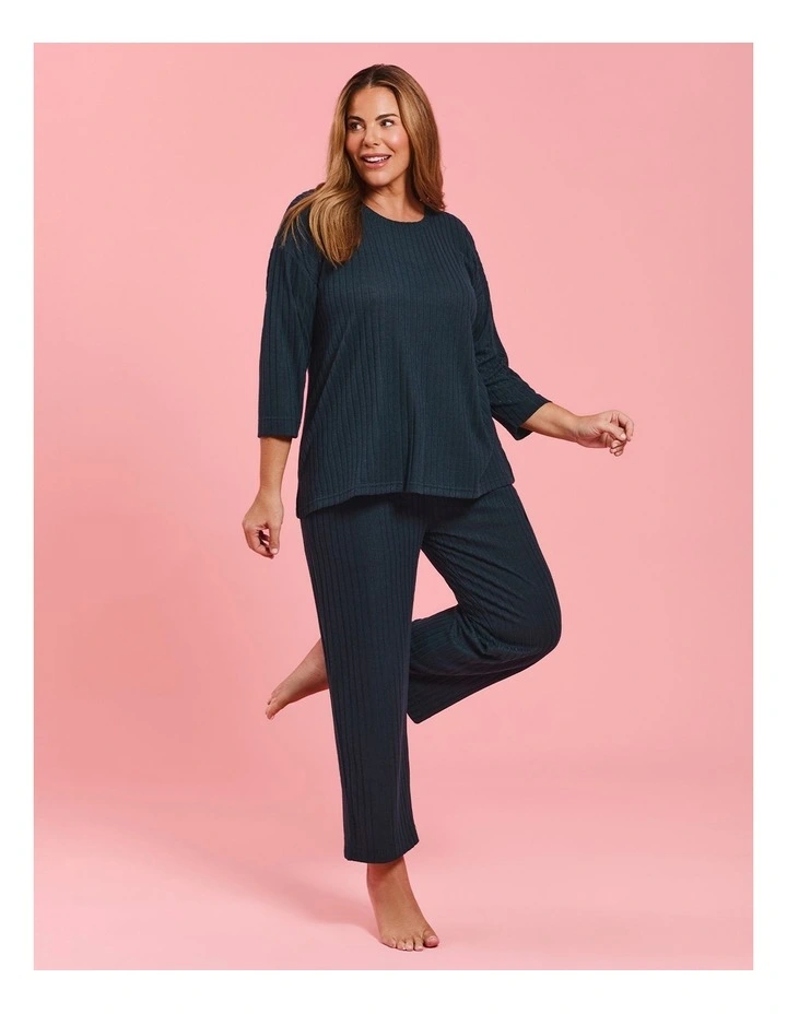 Cosy Rib Lounge Top in Blue Shadow image 4