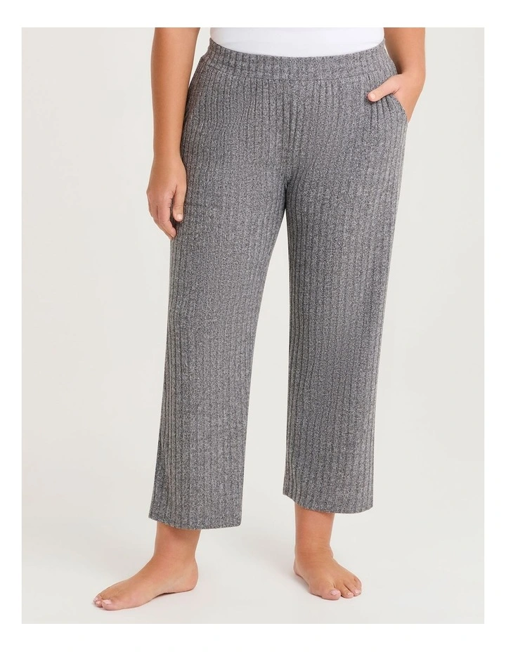 Cosy Rib Marle Lounge Pant in Charcoal Marle image 1