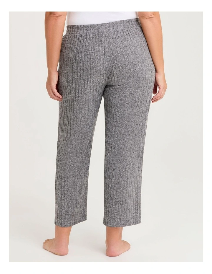 Cosy Rib Marle Lounge Pant in Charcoal Marle image 2