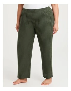 Cosy Rib Marle Lounge Pant Forest Moss Marle