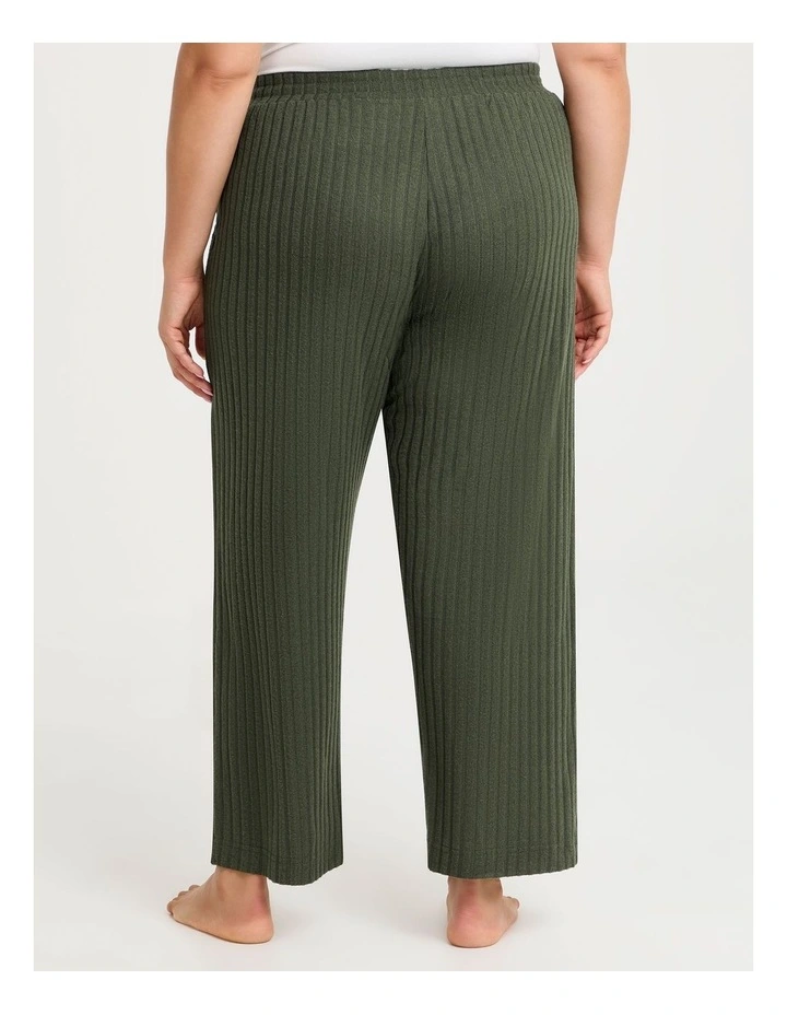 Cosy Rib Marle Lounge Pant in Forest Moss Marle image 2