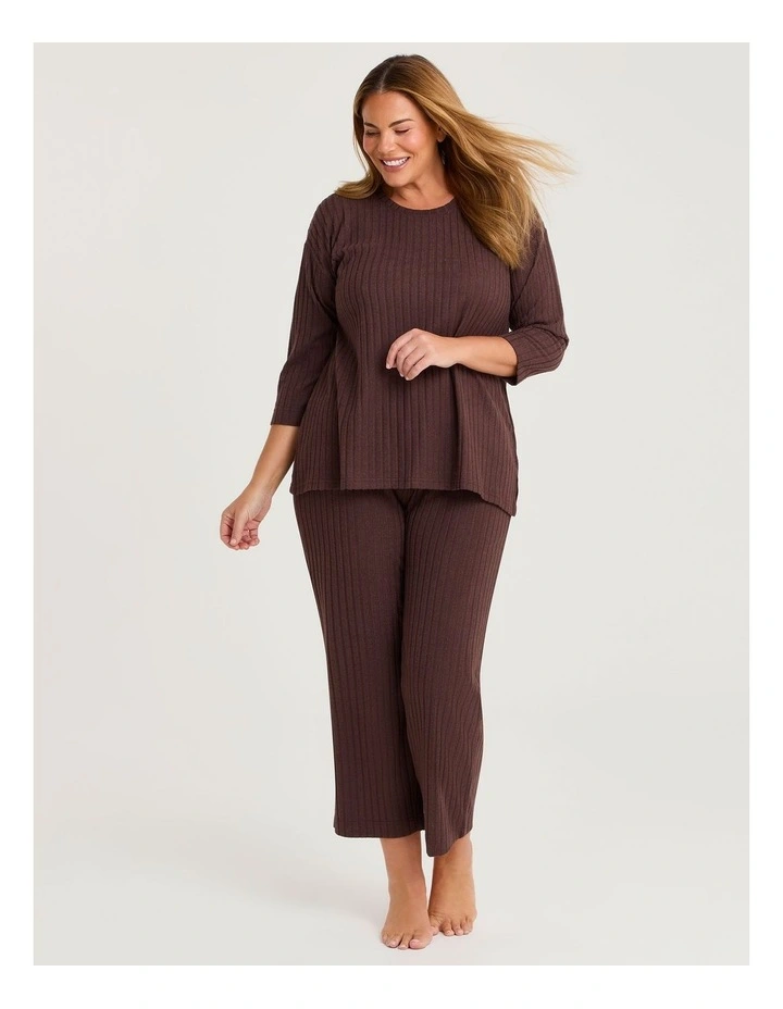 Cosy Rib Lounge Pant in Cocoa Bean image 3